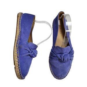 Talbots Womens Izzy Knot Espadrille Size 8 Purple Suede Leather Platform Comfort